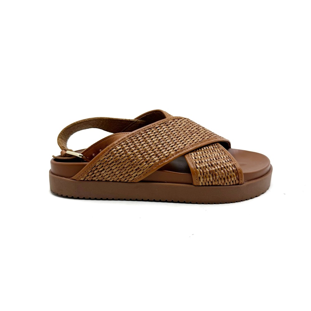 Sister Soeur | Amari Platform Woven Sandal in Natural Raffia Leather Size 37